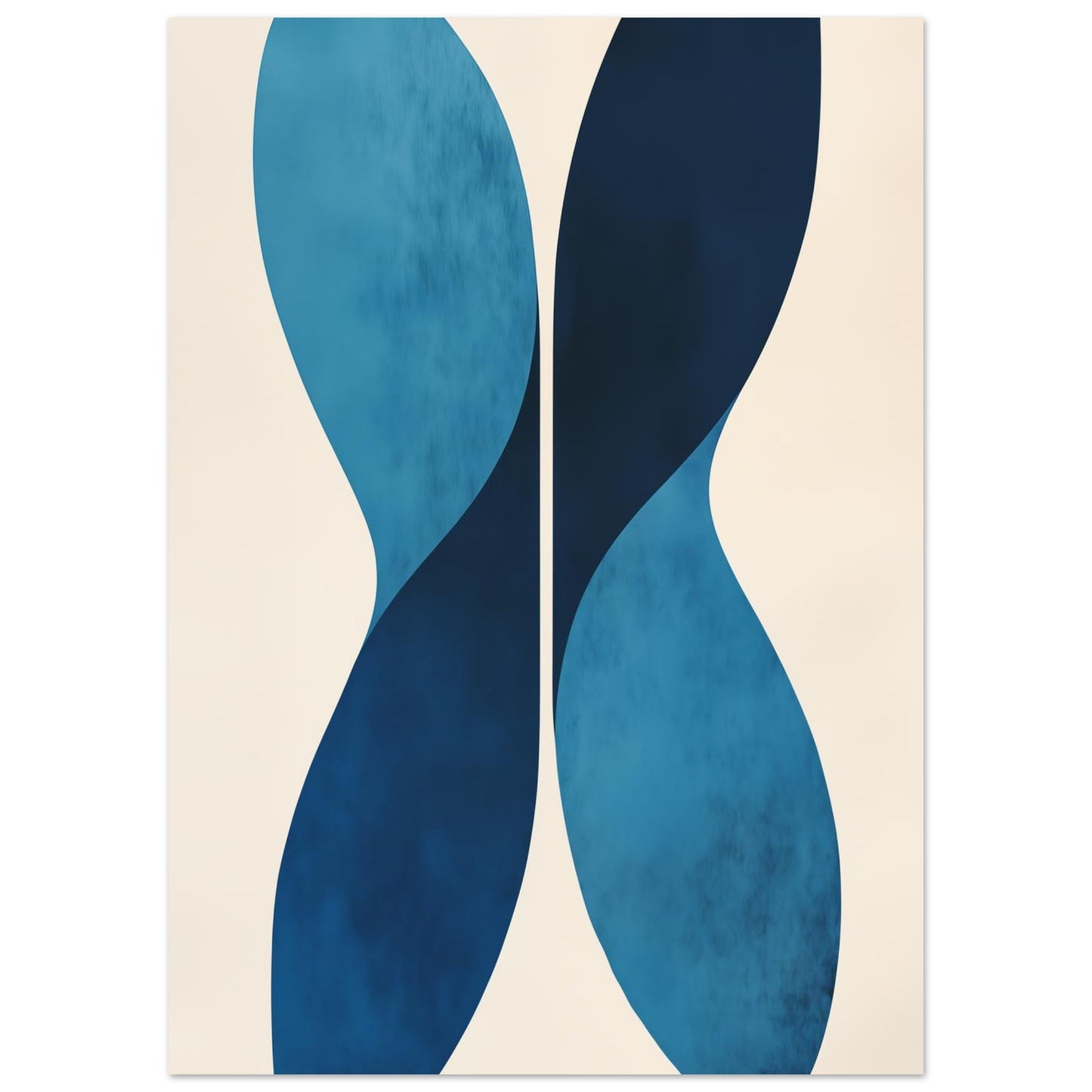 Blaue symmetrische Formen 50x70 cm - Pixara