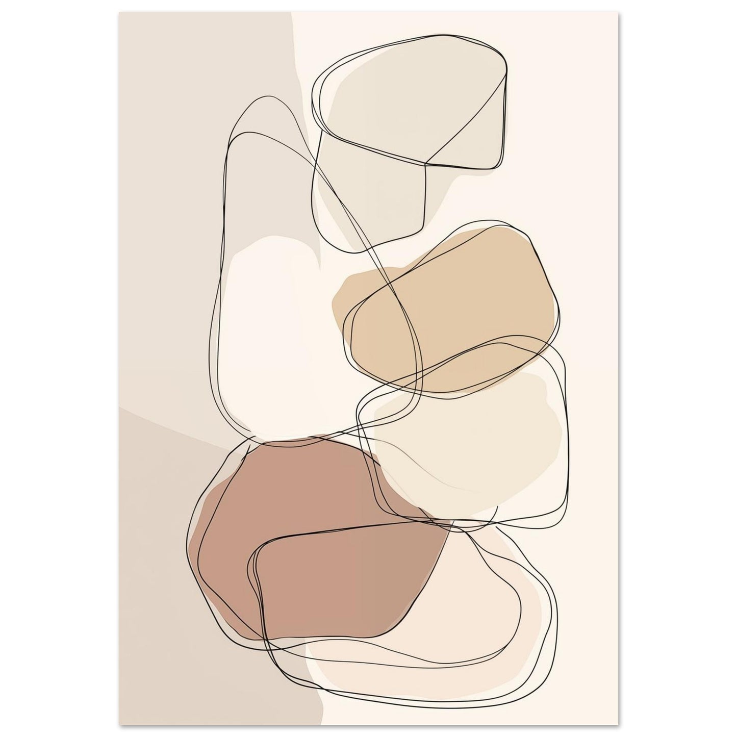 Formenspiel in Naturtönen 70x100 cm - Pixara