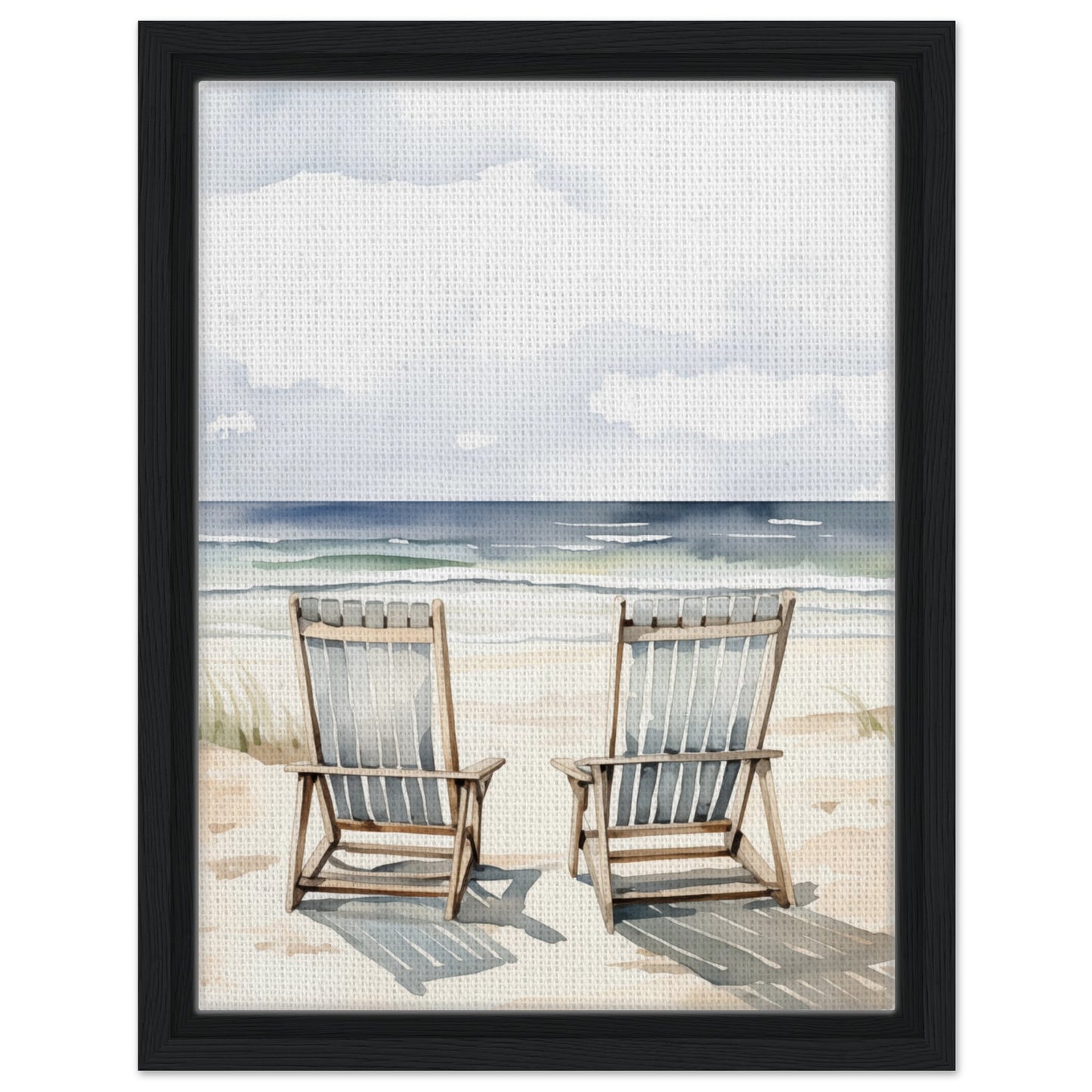 Strandruhe | Gerahmte Leinwand Schwarzer Rahmen 30x40 cm - Pixara