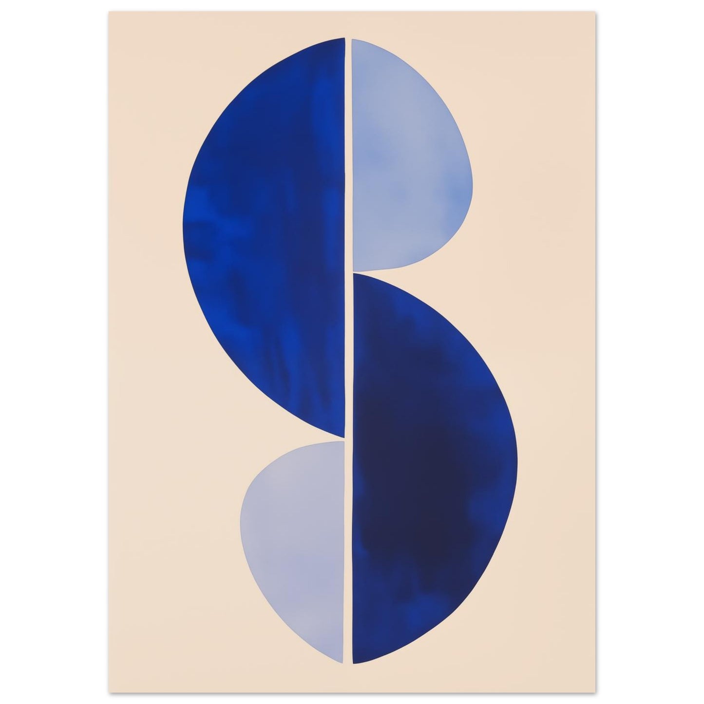 Blaue harmonische Halbkreise 50x70 cm - Pixara