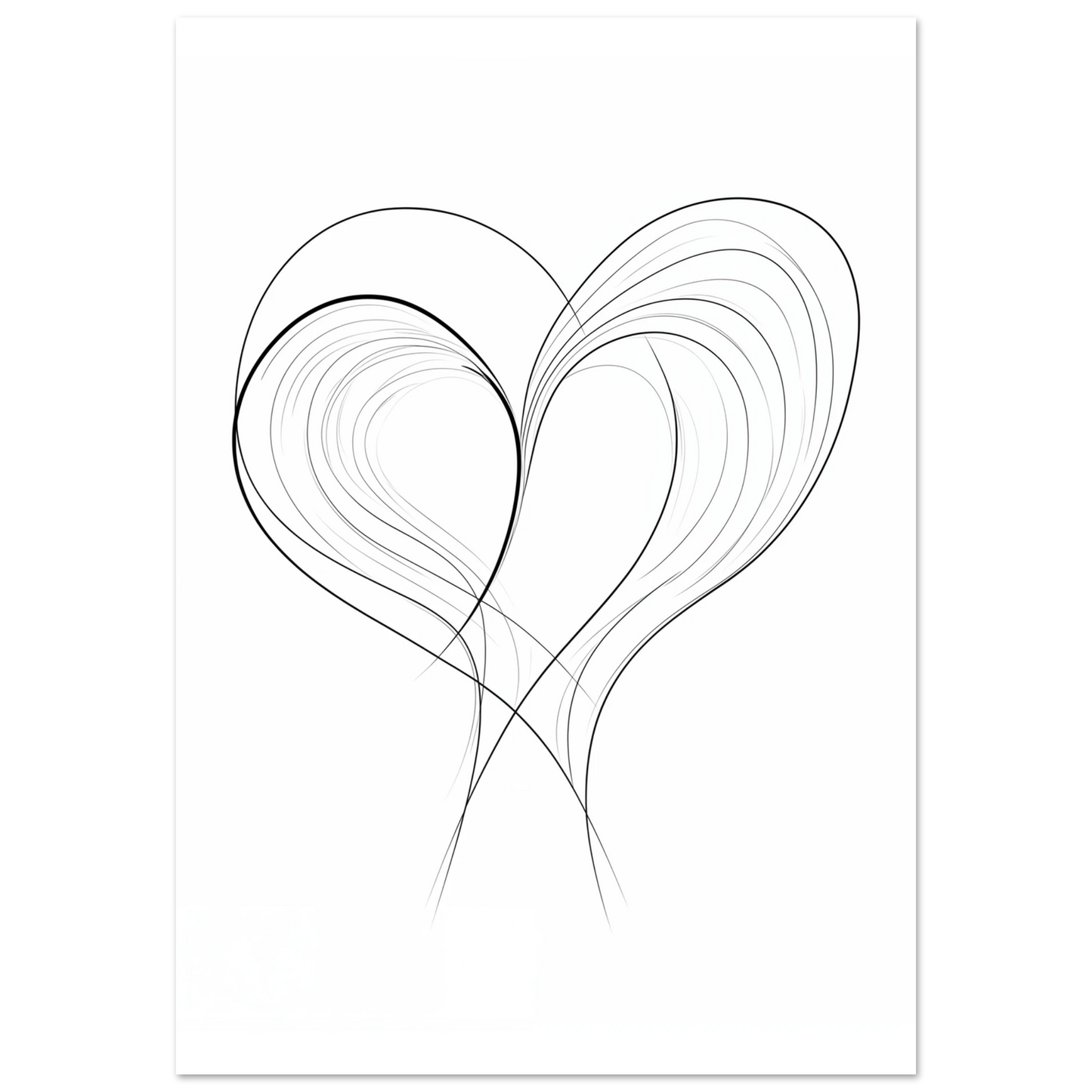Fließende Liebe – Minimalistische Linienkunst Poster 70x100 cm - Pixara