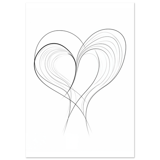 Fließende Liebe – Minimalistische Linienkunst Poster 70x100 cm - Pixara