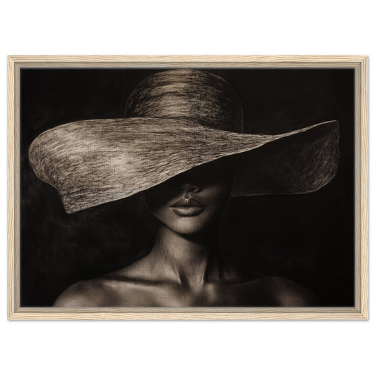 Monochrome Mystik | Gerahmte Leinwand Holzrahmen 50x70 cm - Pixara