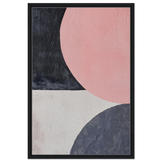 Zirkulare Begegnung | Gerahmte Leinwand Schwarzer Rahmen 60x90 cm - Pixara