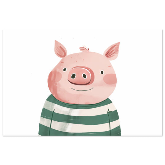 Hanky das fröhliche Schweinchen Poster 60x90 cm - Pixara