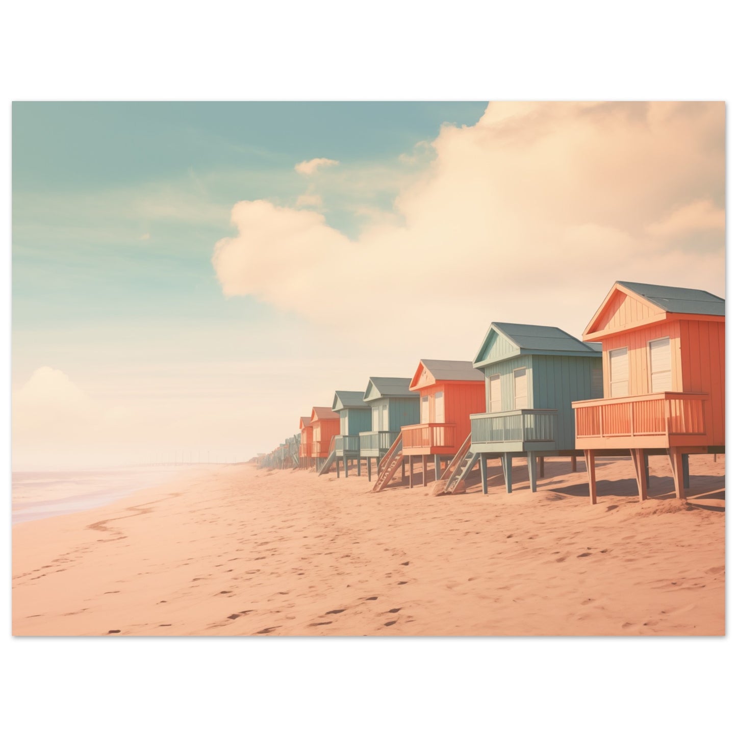 Farbtupfer am Strand Poster 30x40 cm - Pixara