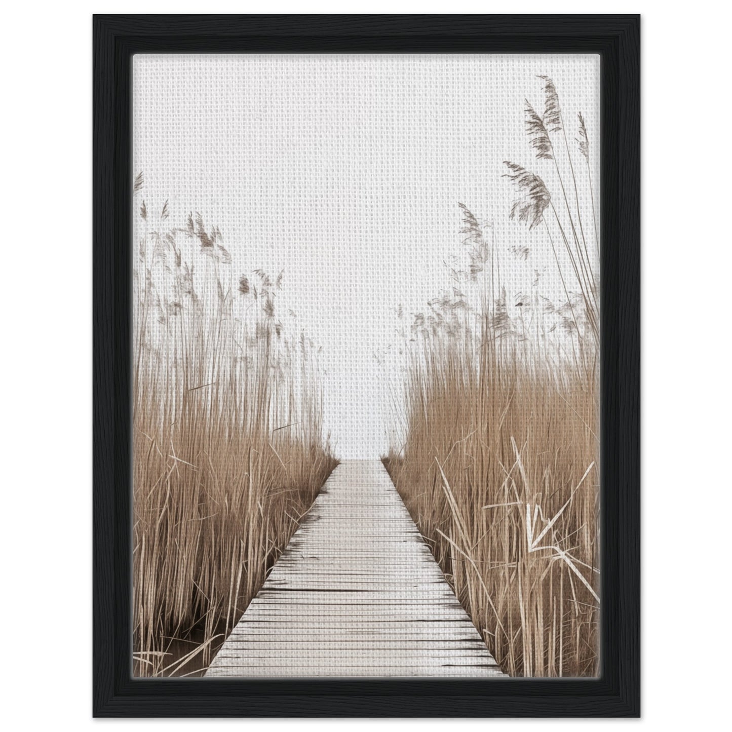 Pfad der Ruhe - Gerahmte Leinwand Schwarzer Rahmen 30x40 cm - Pixara