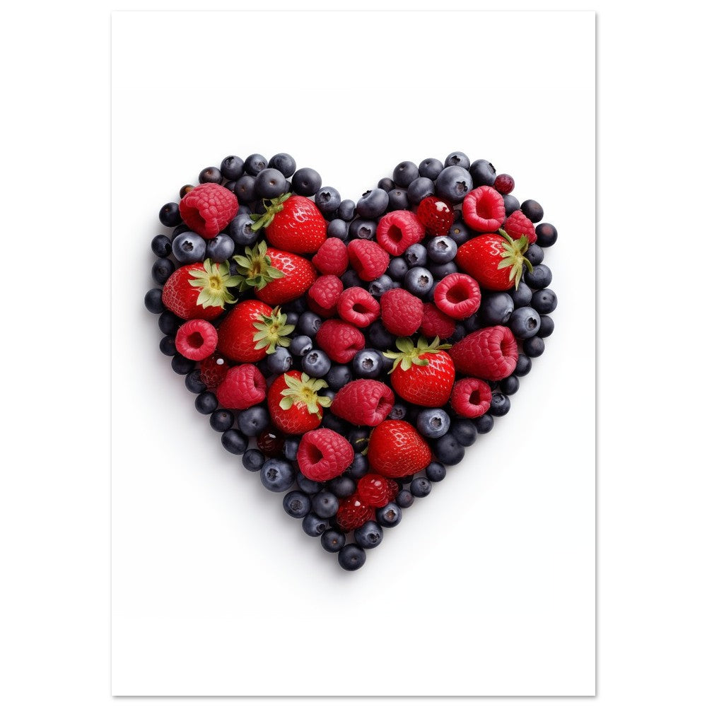 Beerenherz Poster A4 21x29.7 cm - Pixara
