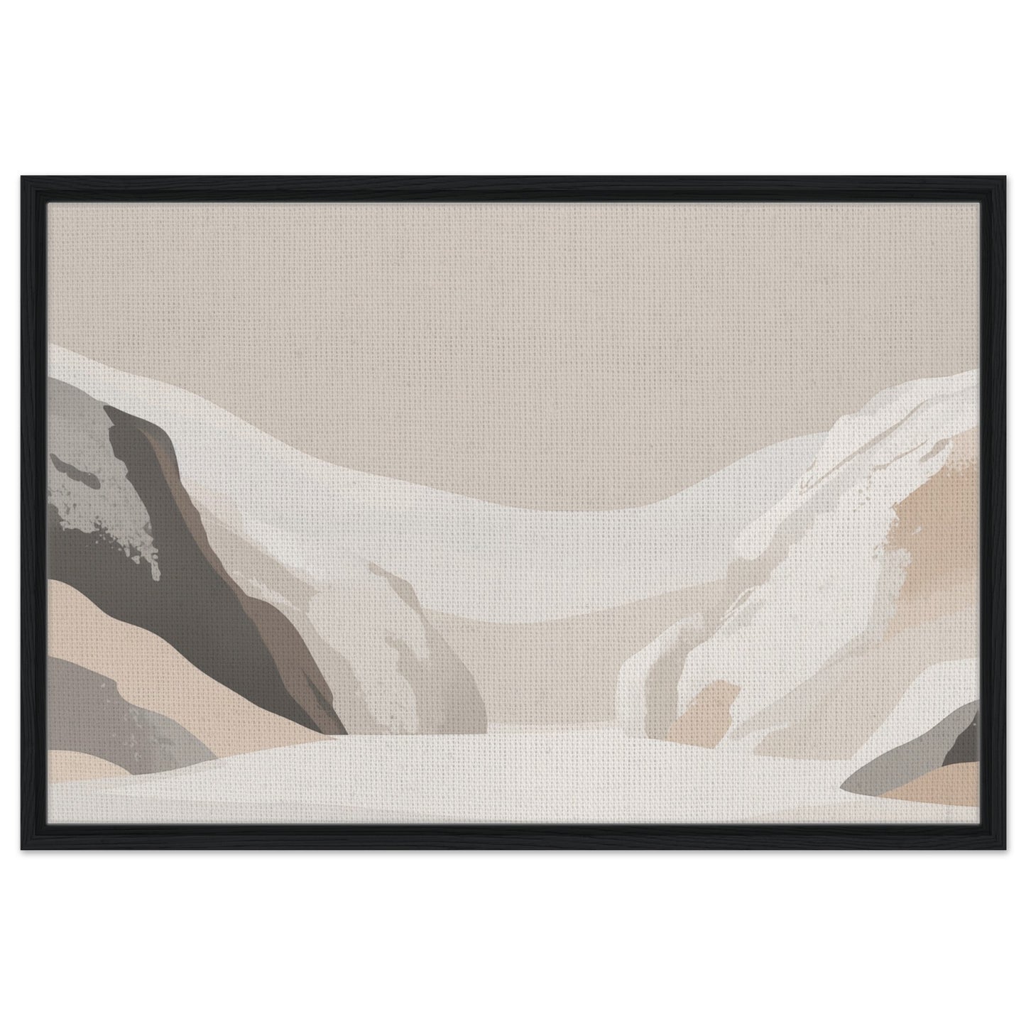 Serenity of Earth Tones | Gerahmte Leinwand Schwarzer Rahmen 60x90 cm - Pixara