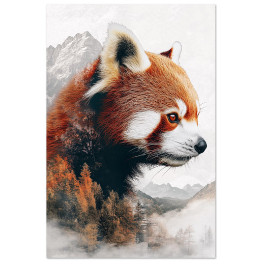 Roter Panda in Doppelbeleuchtung 60x90 cm - Pixara