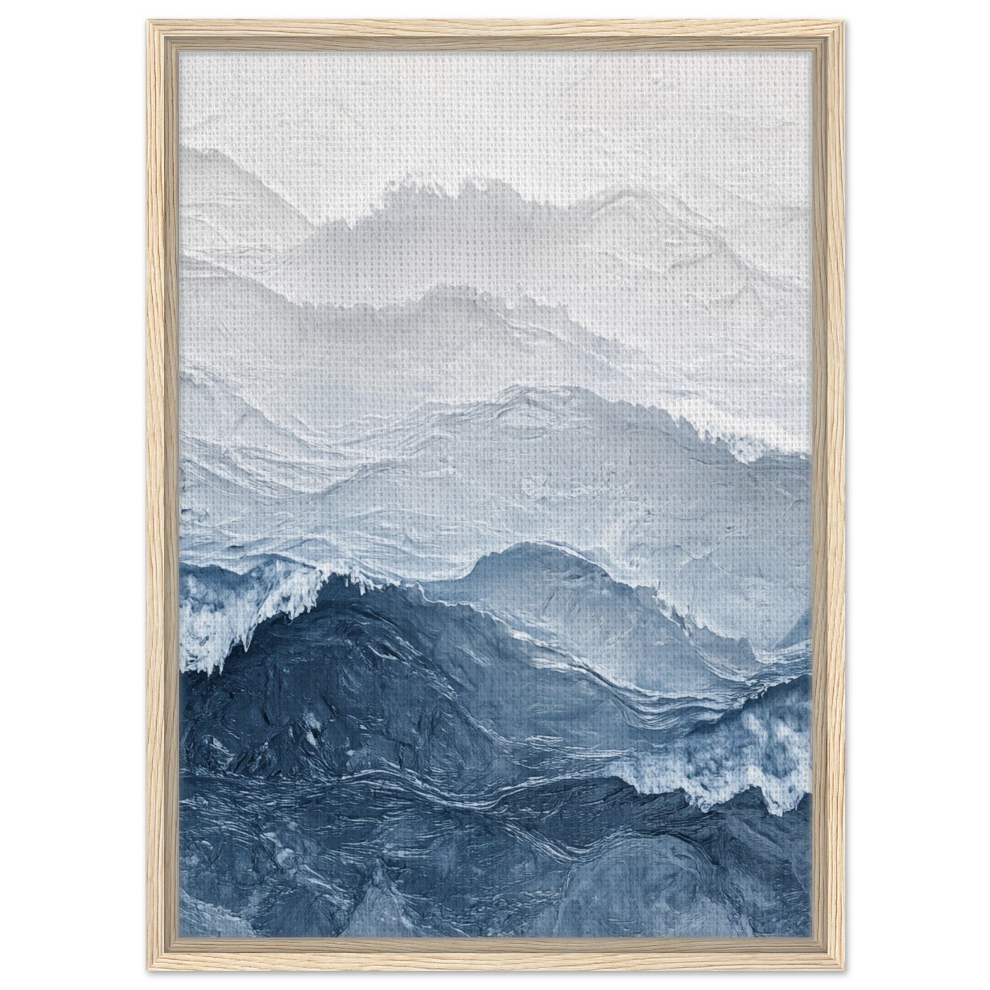 Abstrakte Meereswellen | Gerahmte Leinwand Holzrahmen 50x70 cm - Pixara