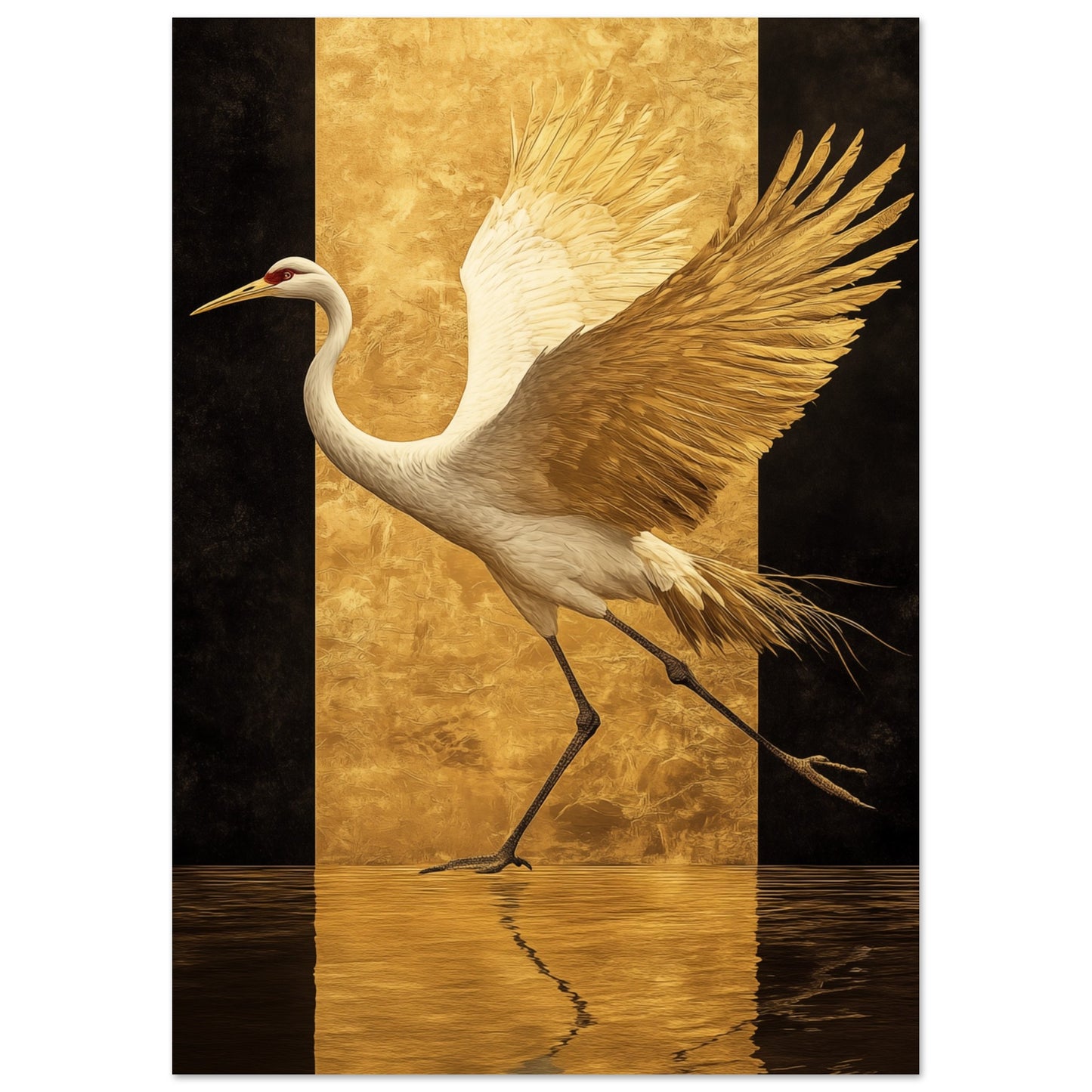 Goldener Kranich Tanz DIN A4 21x29.7 cm - Pixara