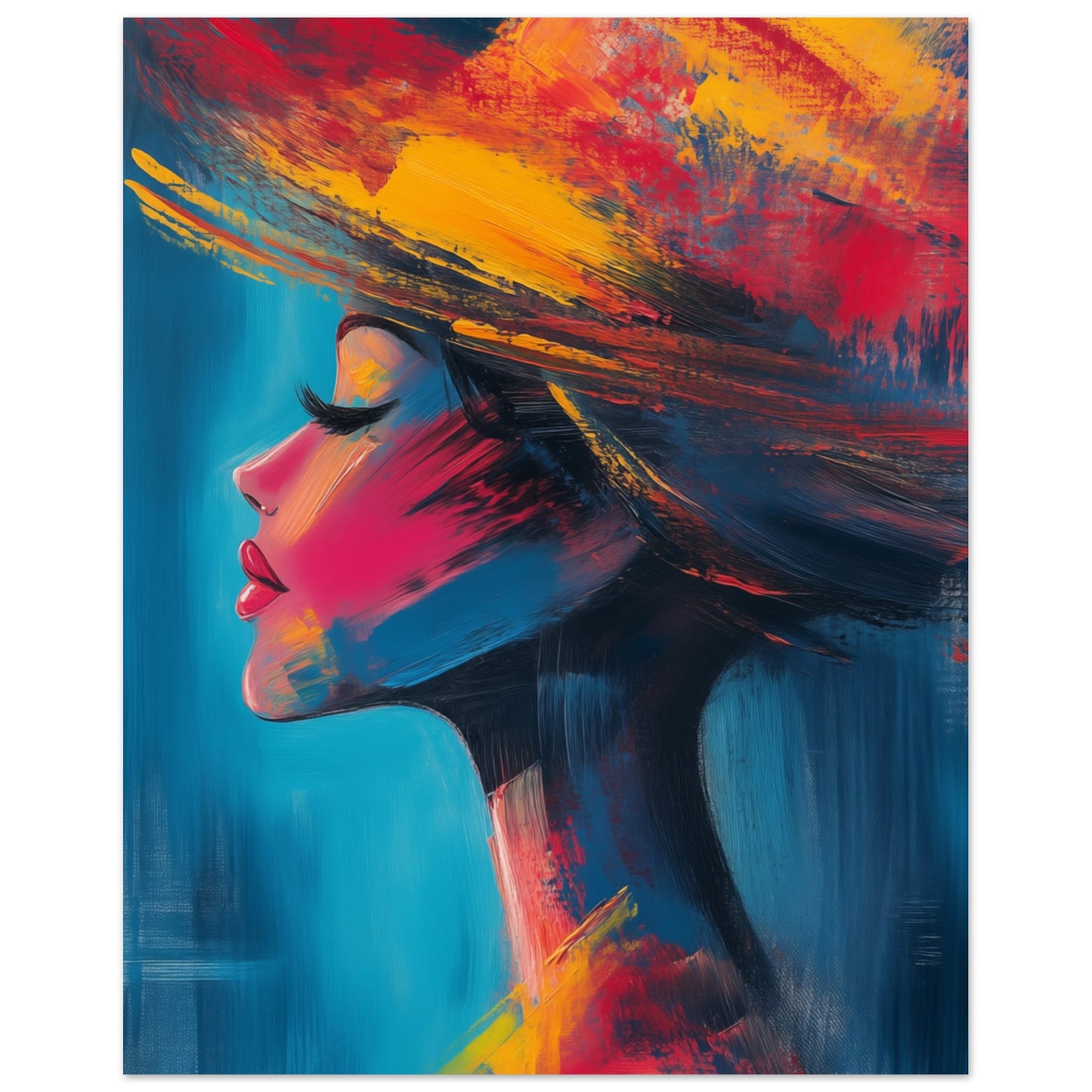 Abstrakte Eleganz in lebendigen Farben Poster 20x25 cm - Pixara