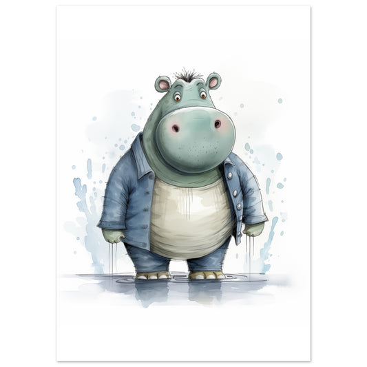 Nilpferd "Bernd" Poster 50x70 cm - Pixara