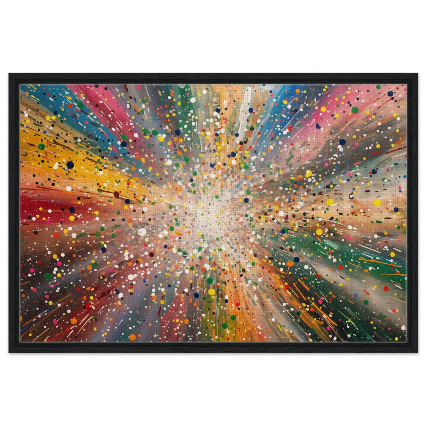 Farbexplosion - Kunst der Bewegung | Gerahmte Leinwand Schwarzer Rahmen 60x90 cm - Pixara