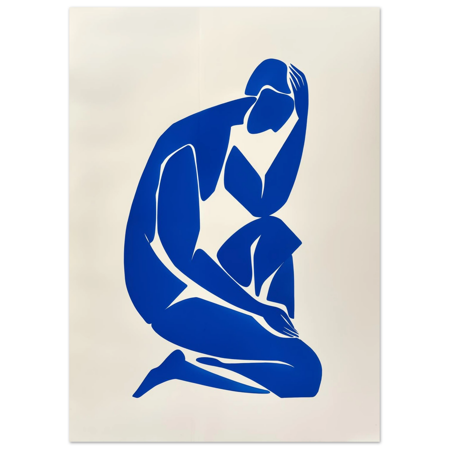 Stille Figur in Blau Poster 50x70 cm - Pixara