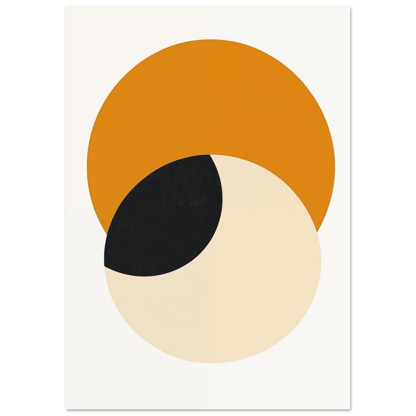 Harmonie der Kreise – Minimalistisches geometrisches Kunstwerk 21x29.7 cm - Pixara