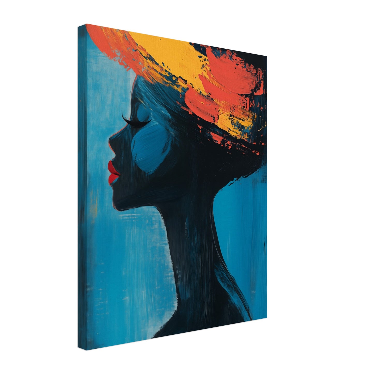 Silhouette mit lebendigen Farben Leinwand 40x50 cm - Pixara