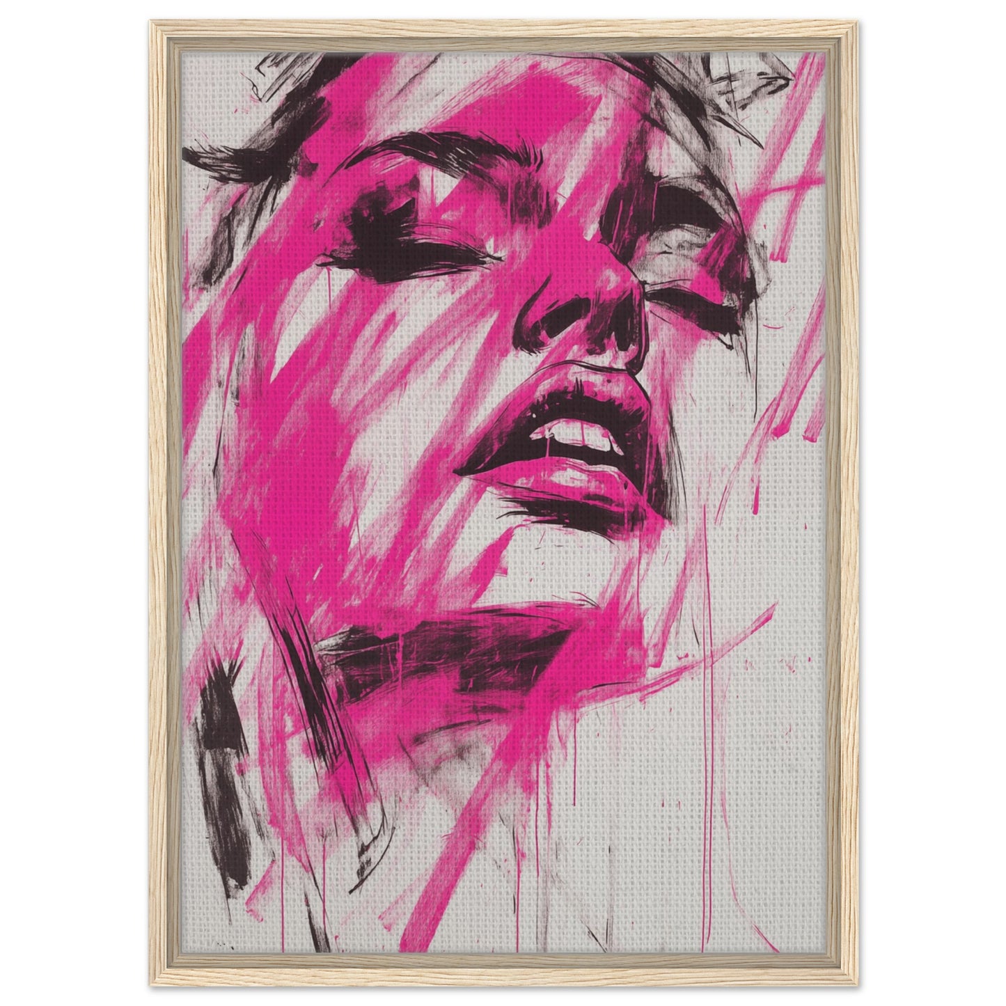 Fuchsia-Explosion | Gerahmte Leinwand Holzrahmen 50x70 cm - Pixara