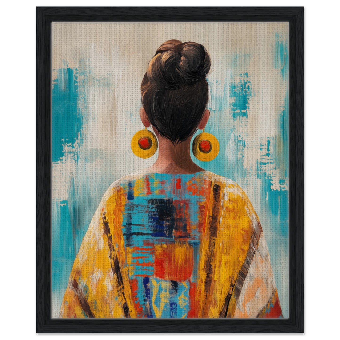 Farbige Anmut | Gerahmte Leinwand 40x50 cm Schwarzer Rahmen - Pixara
