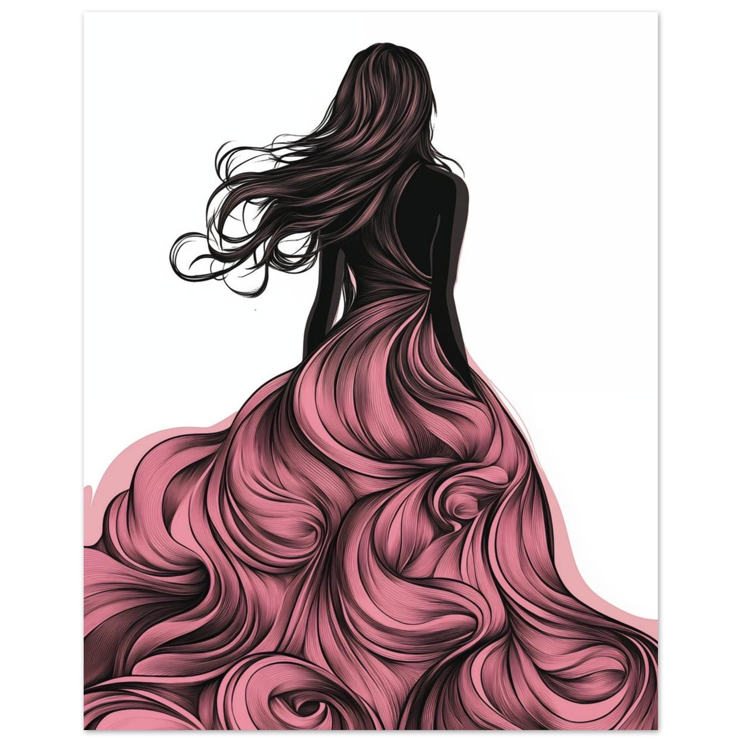 Frau im fließenden Kleid 20x25 cm - Pixara