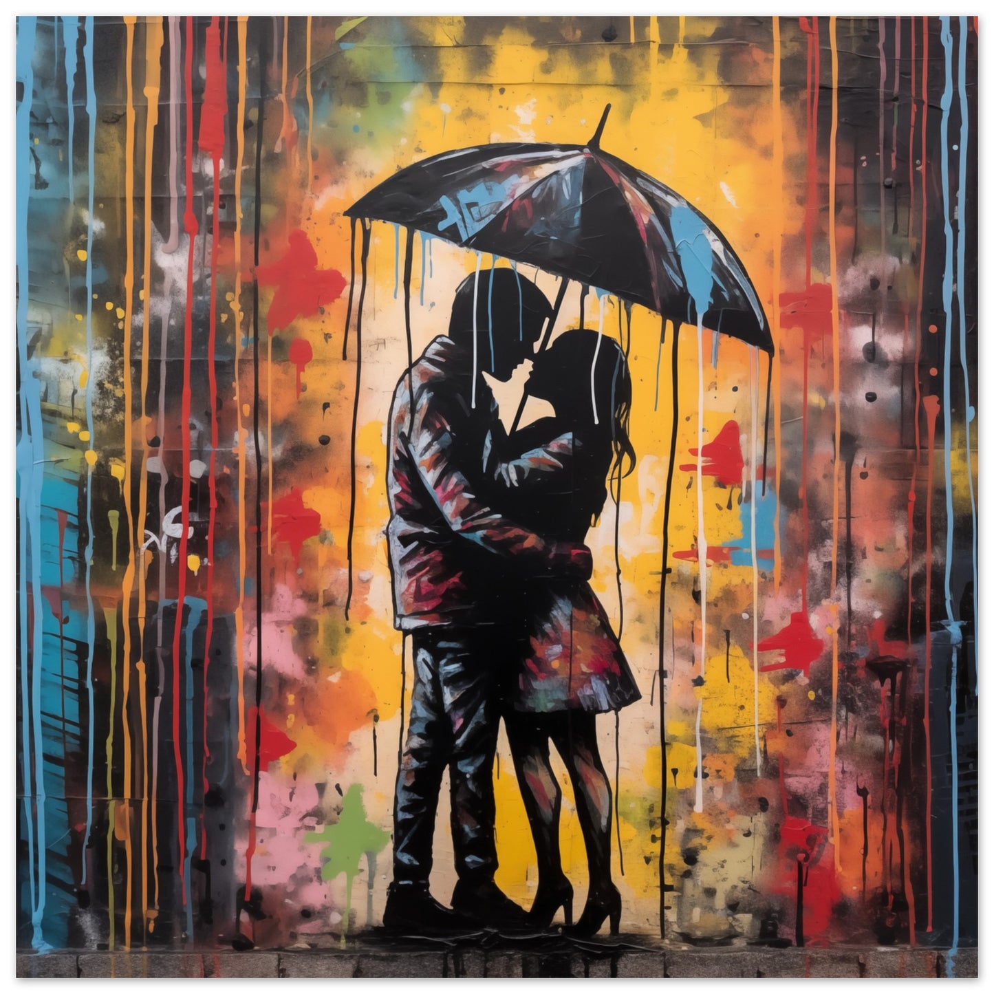 Liebe im Regen 25x25 cm - Pixara