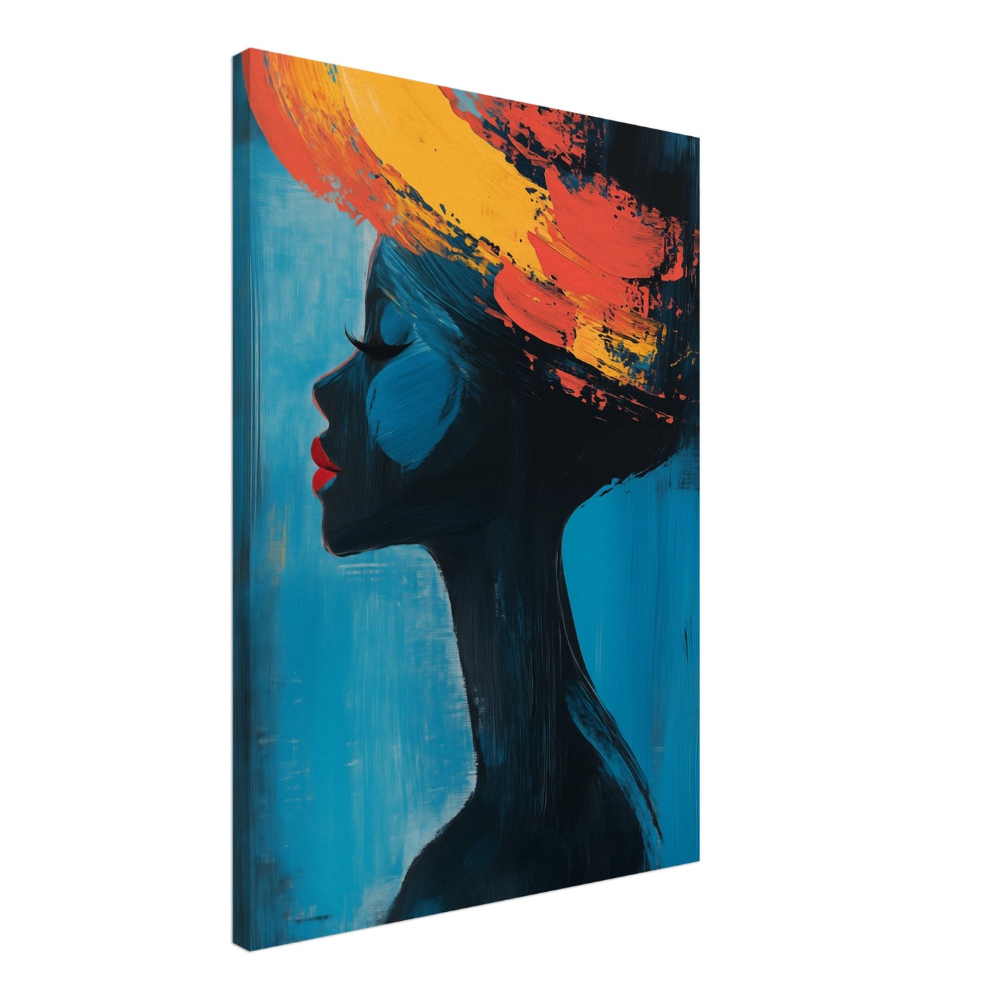Silhouette mit lebendigen Farben Leinwand 50x70 cm - Pixara