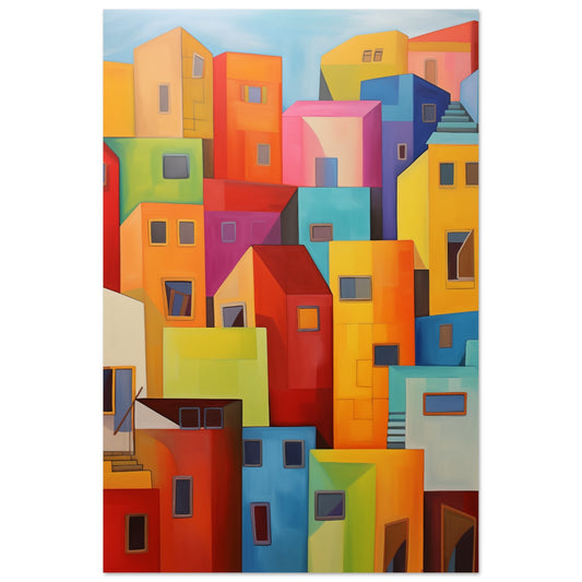 Farbenfrohes Viertel 60x90 cm - Pixara