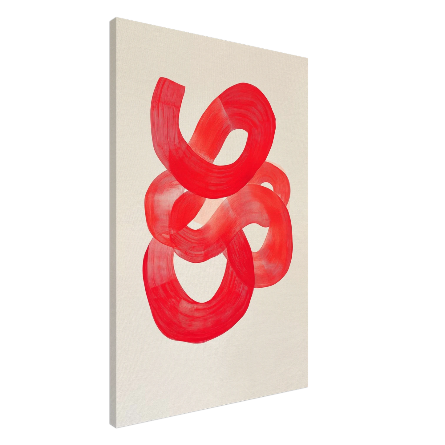 Dynamische rote Pinselstriche Leinwand 60x90 cm - Pixara