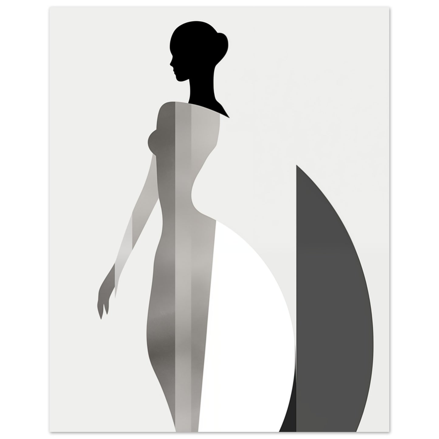 Eleganz in Grau – Die stille Anmut der Weiblichkeit 40x50 cm - Pixara