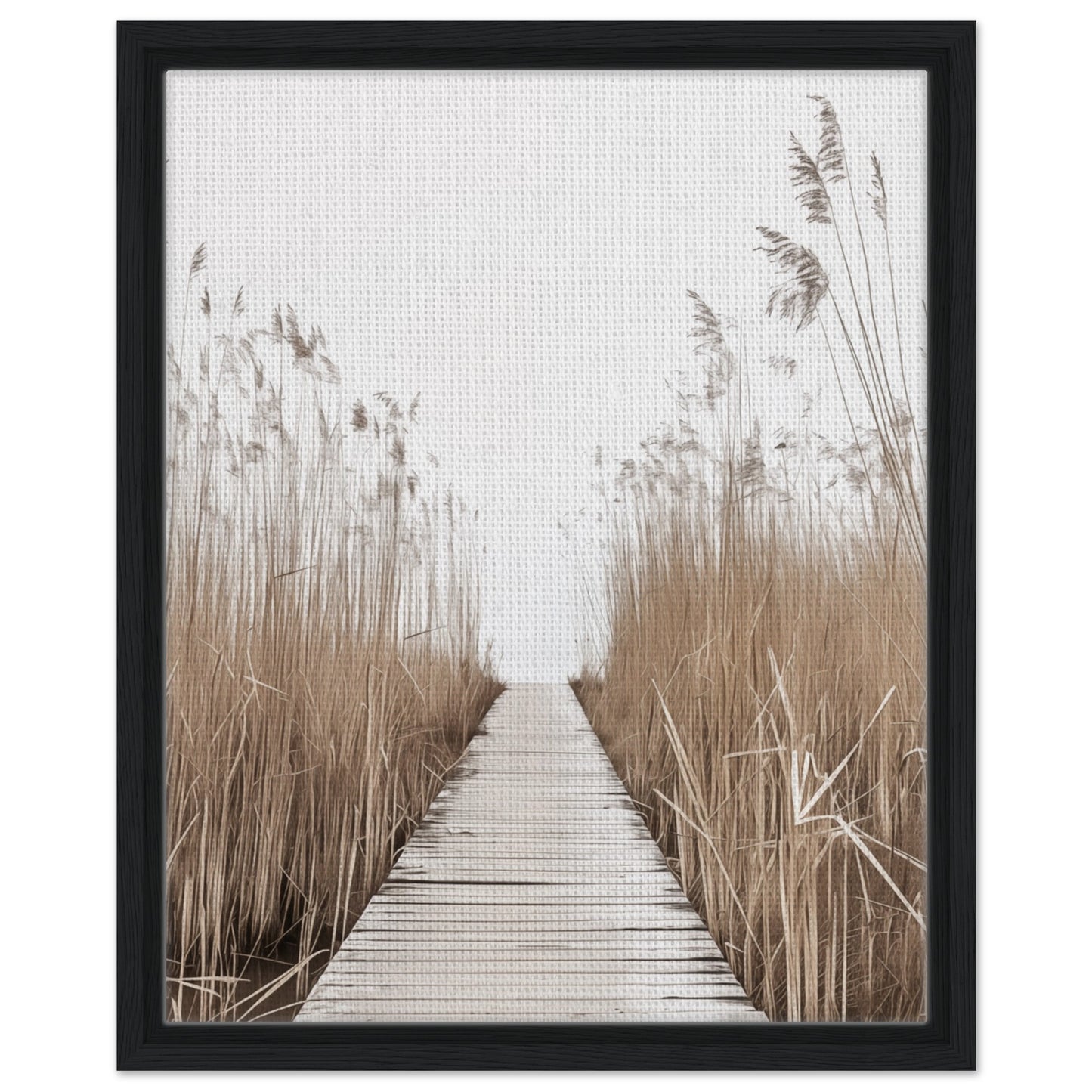 Pfad der Ruhe - Gerahmte Leinwand Schwarzer Rahmen 40x50 cm - Pixara