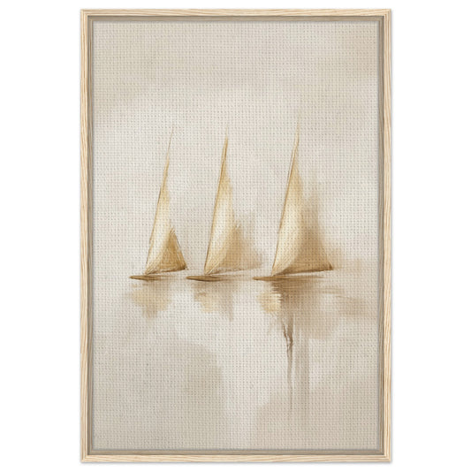 Ruhige Segel | Gerahmte Leinwand Holzrahmen 60x90 cm - Pixara