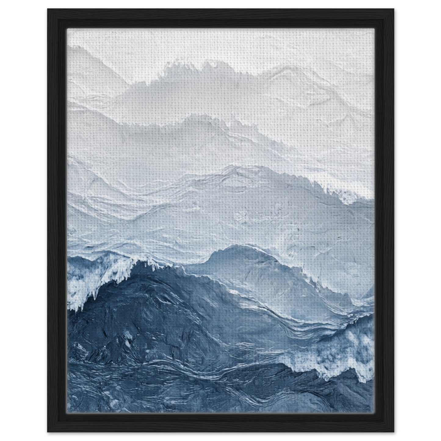 Abstrakte Meereswellen | Gerahmte Leinwand Schwarzer Rahmen 40x50 cm - Pixara