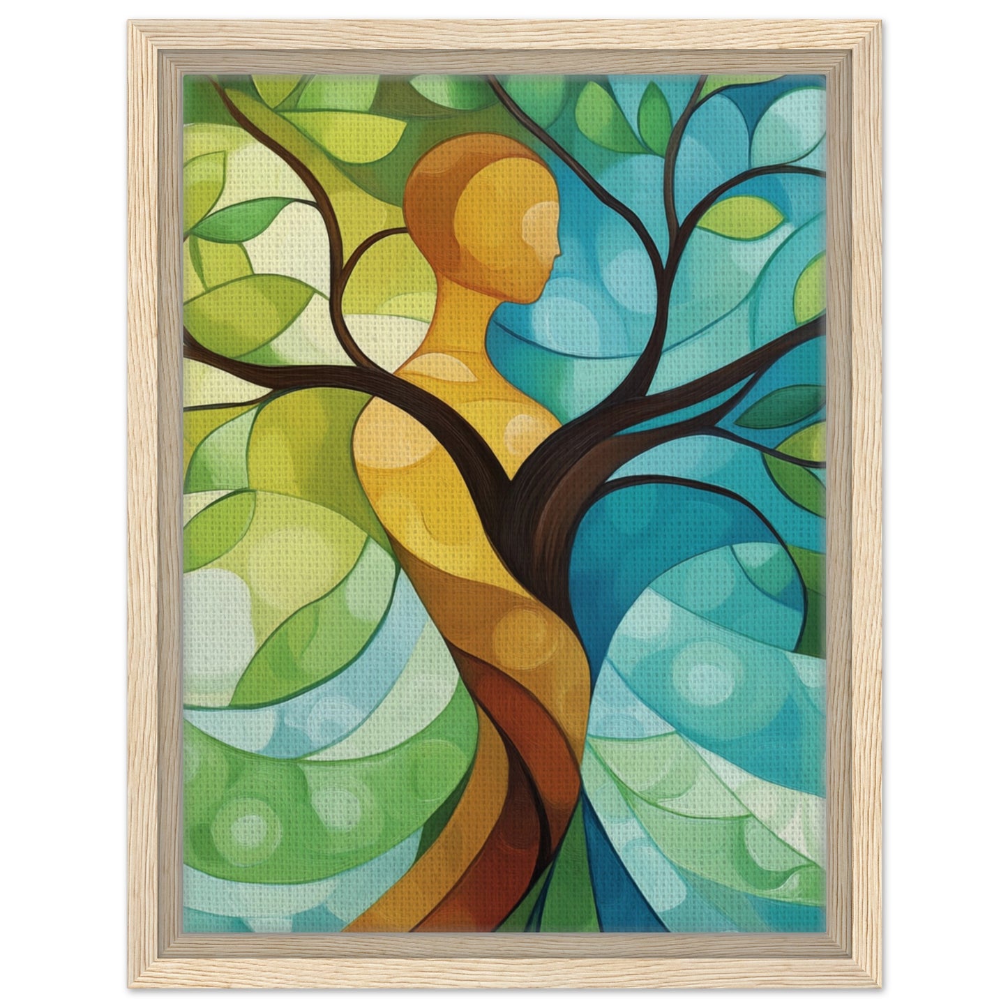 Die Symbiose von Mensch und Natur | Gerahmte Leinwand Holzrahmen 30x40 cm - Pixara