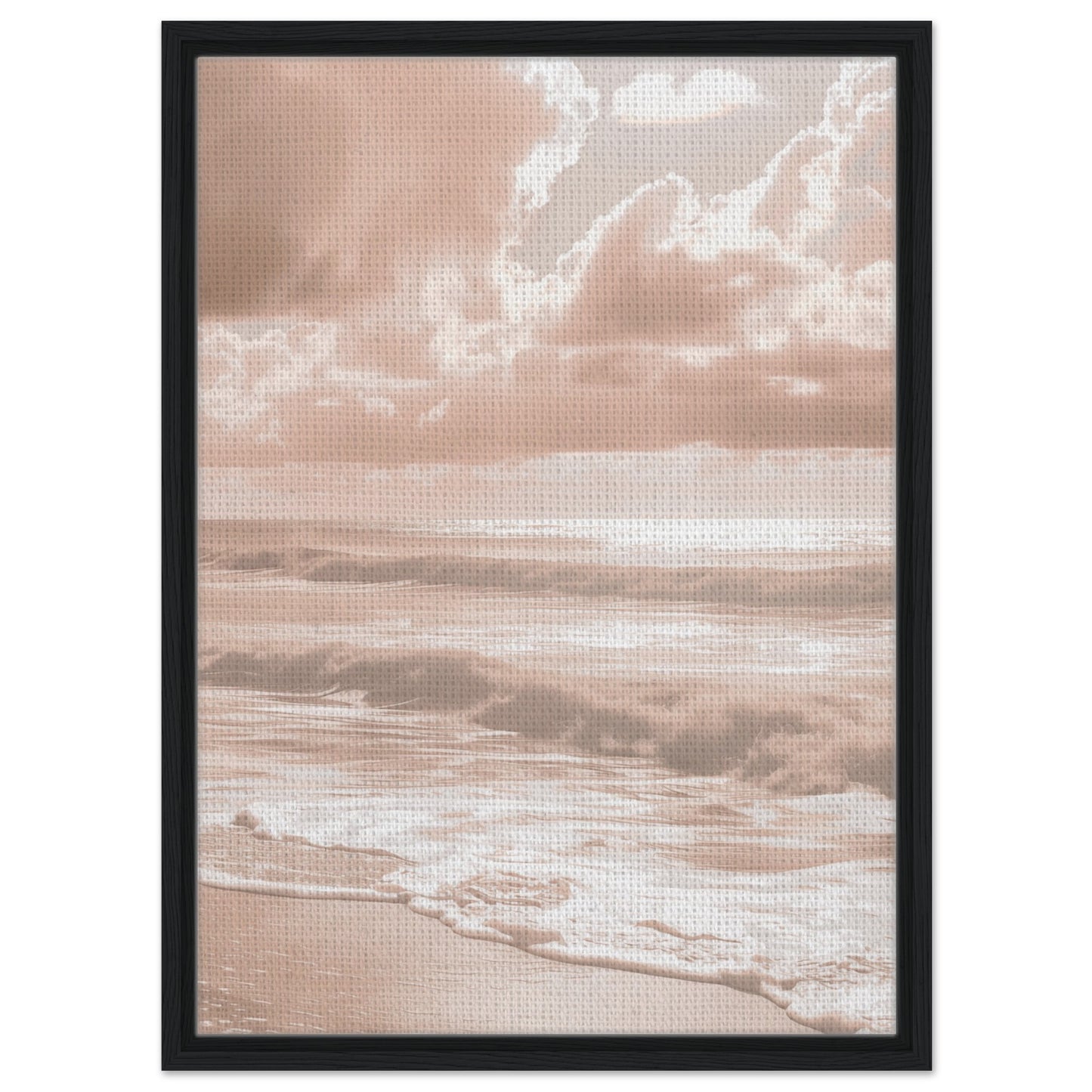 Flüsternde Wellen | Gerahmte Leinwand Schwarzer Rahmen 50x70 cm - Pixara