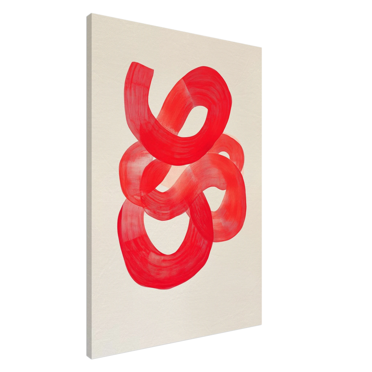 Dynamische rote Pinselstriche Leinwand 70x100 cm - Pixara