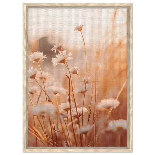 Morgendämmerung im Feld | Gerahmte Leinwand Holzrahmen 50x70 cm - Pixara