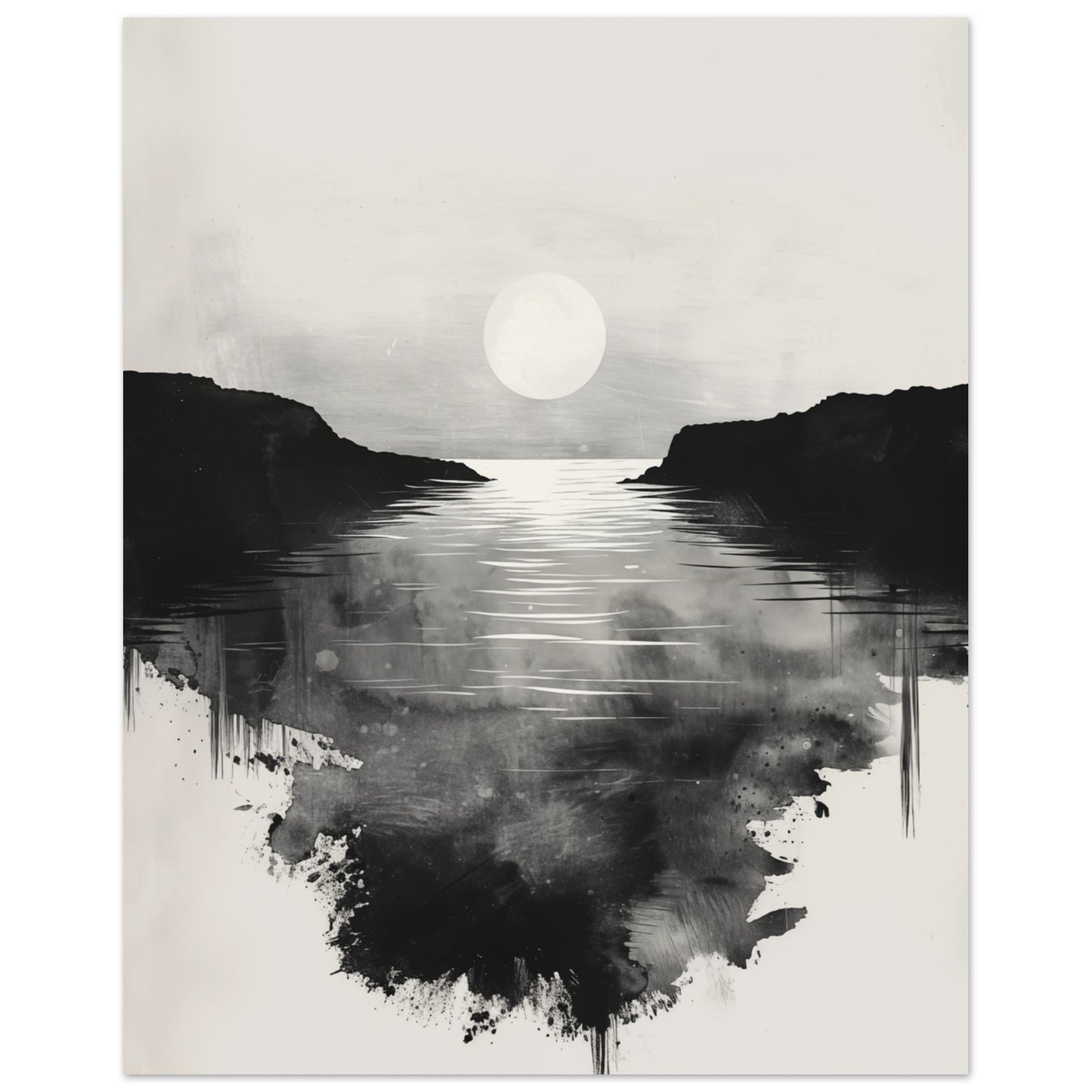 Mondnacht am See Poster 40x50 cm - Pixara