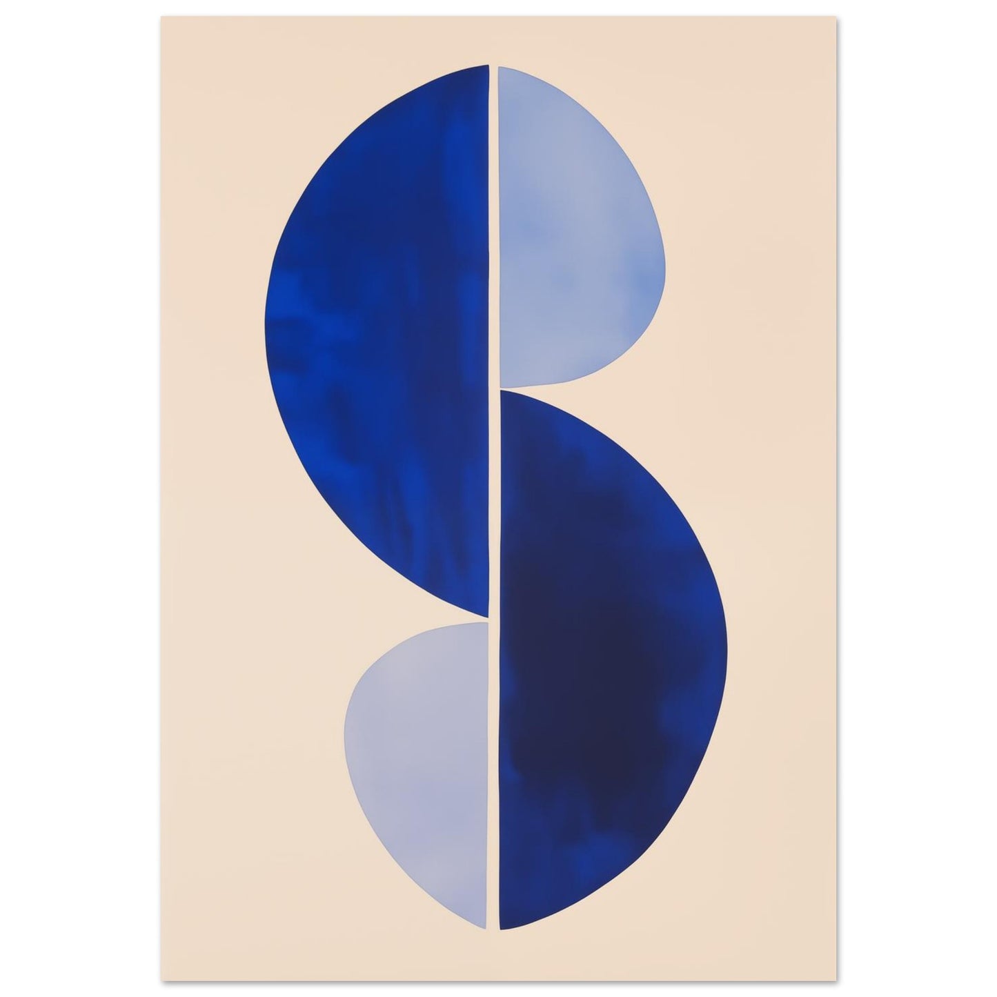 Blaue harmonische Halbkreise 70x100 cm - Pixara