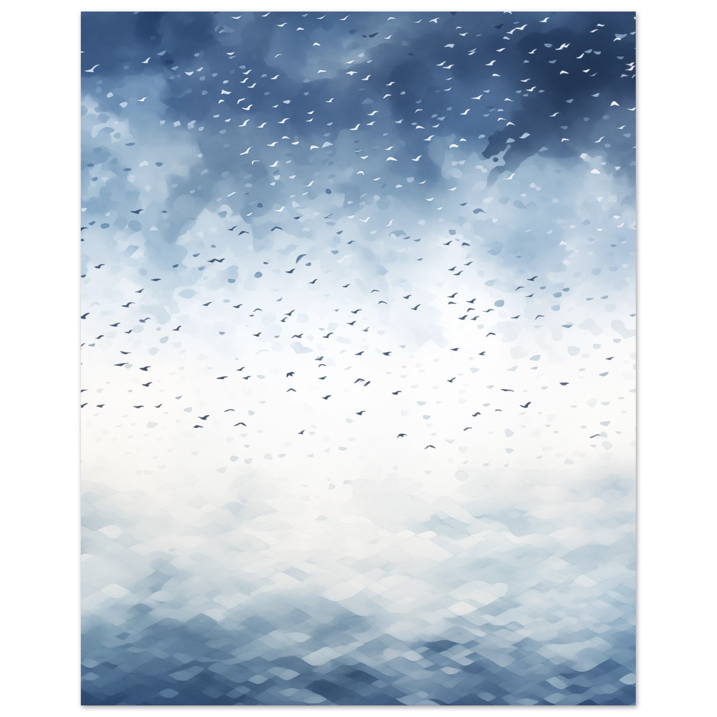 Vogelschwarm über dem Ozean Poster 40x50 cm - Pixara