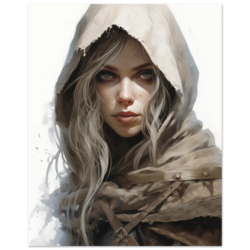 Die Schattenläuferin "Lyra Schleierblick" Poster 20x25 cm - Pixara