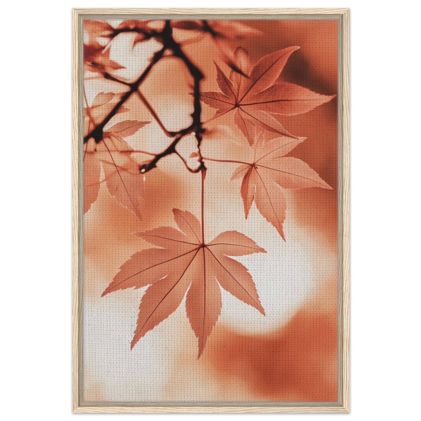 Herbstlicher Ahorntraum | Gerahmte Leinwand Holzrahmen 60x90 cm - Pixara