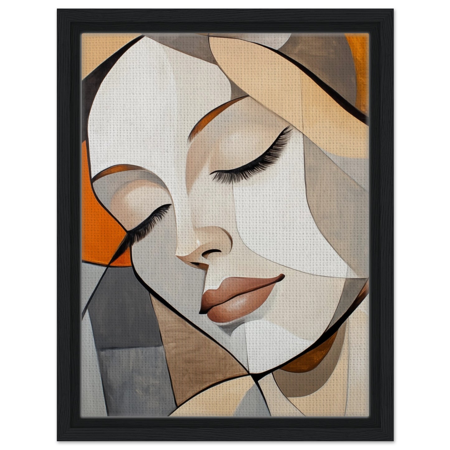 Kubistische Harmonie | Gerahmte Leinwand Schwarzer Rahmen 30x40 cm - Pixara
