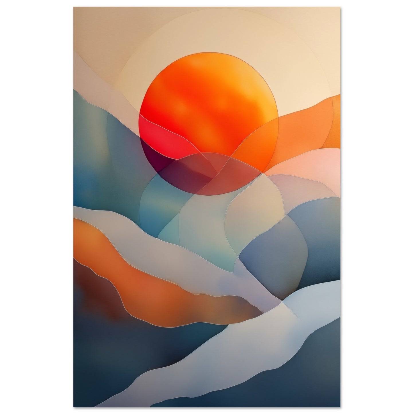 Sonnenuntergangswellen Poster 60x90 cm - Pixara