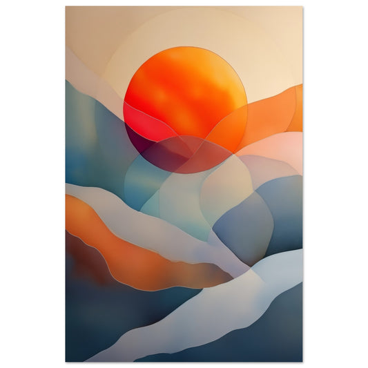 Sonnenuntergangswellen Poster 60x90 cm - Pixara