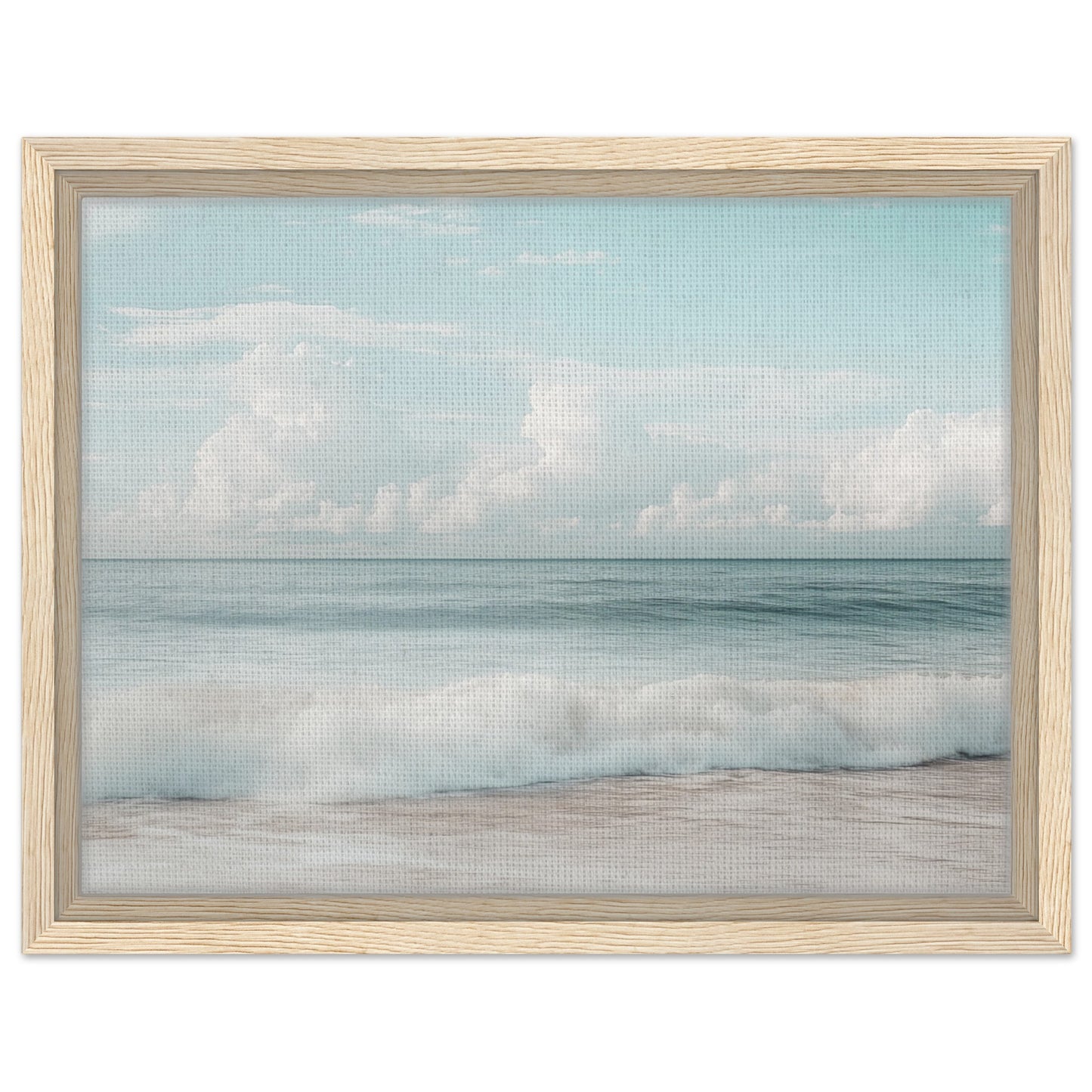 Sanfte Wellen am Strand | Gerahmte Leinwand Holzrahmen 30x40 cm - Pixara