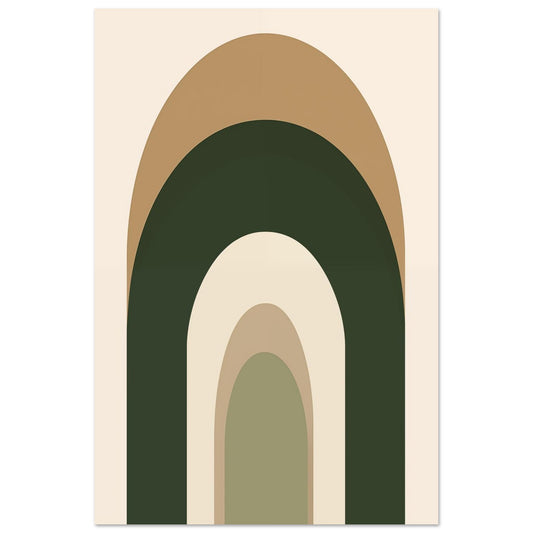Geometrische Bögen in Naturtönen 60x90 cm - Pixara