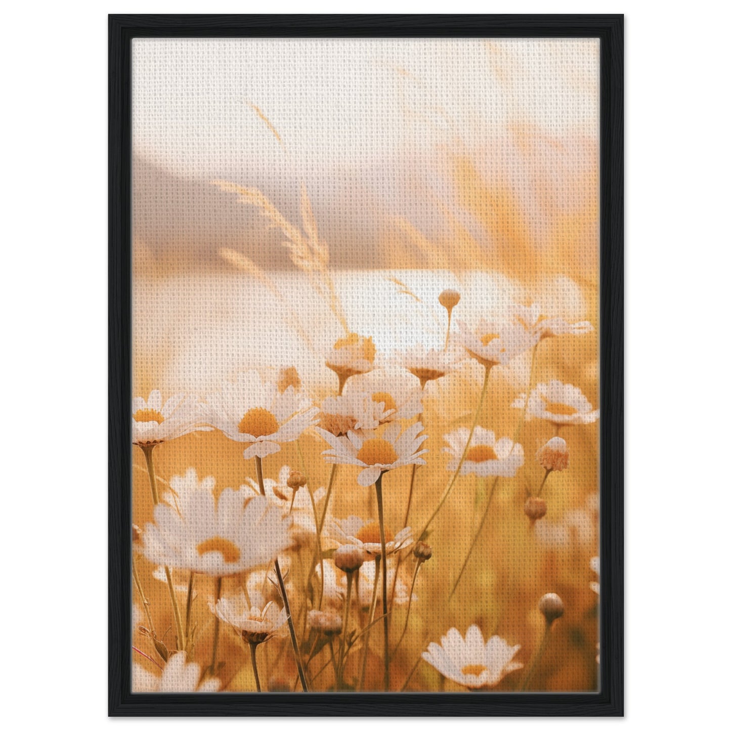 Abendleuchten | Gerahmte Leinwand Schwarzer Rahmen 50x70 cm - Pixara