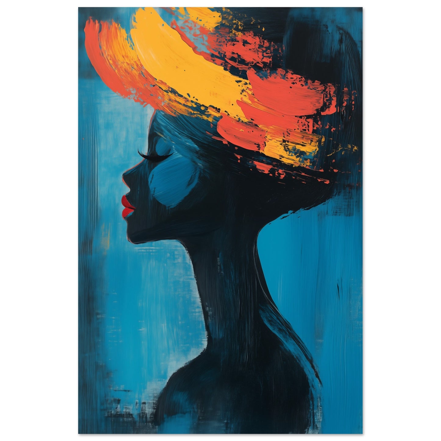 Silhouette mit lebendigen Farben Poster 60x90 cm - Pixara