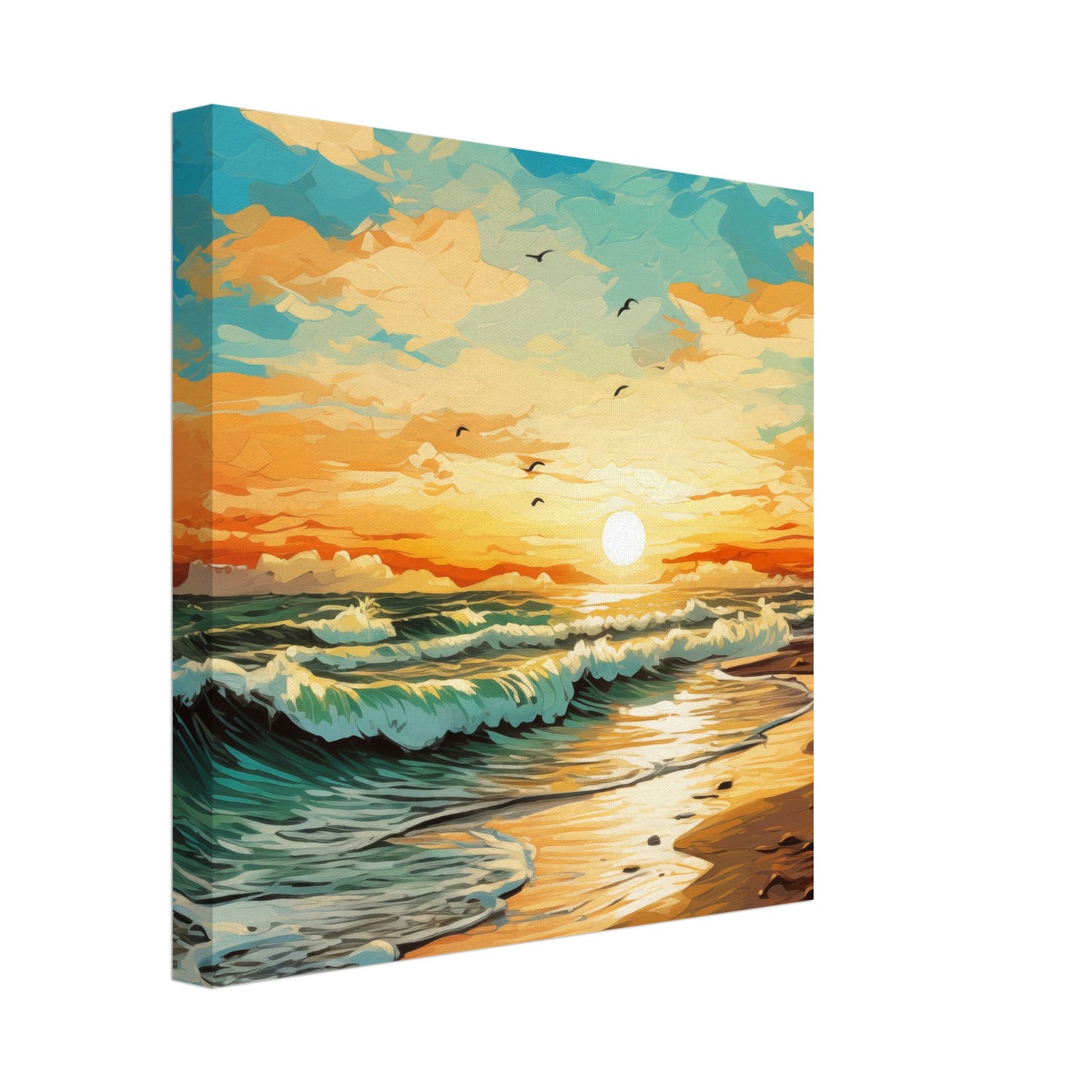 Van Goghs Strand Leinwand 30x30 cm - Pixara